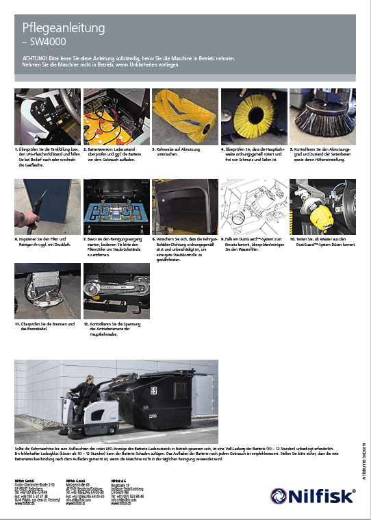 Sw4000 Pflegeanleitung