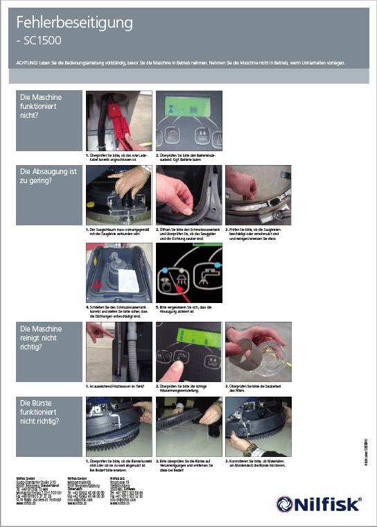 DE Sc1500 Fehlerbeseitigung (Troubleshooting) Document