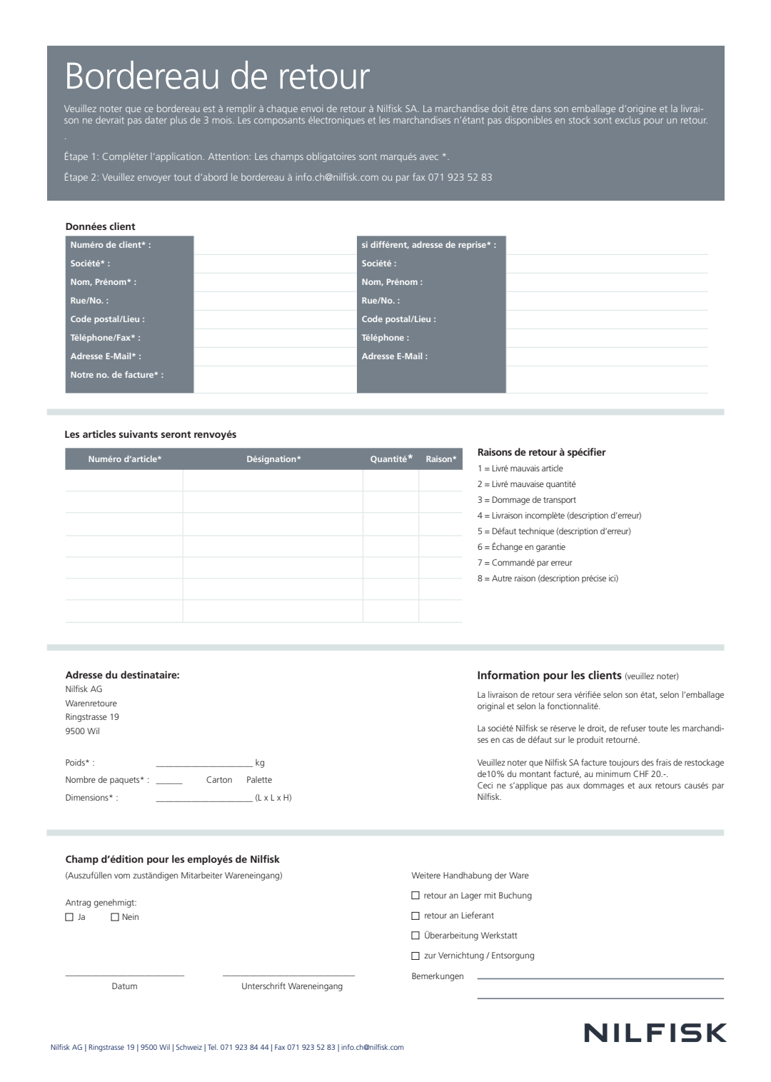 Application Pour Livraison De Retour Descriptible Chfr 2025