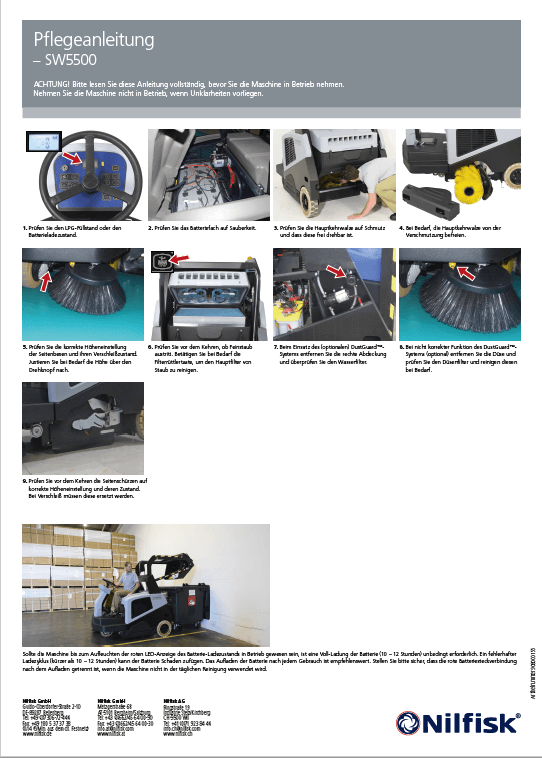 Sw5500 Pflegeanleitung