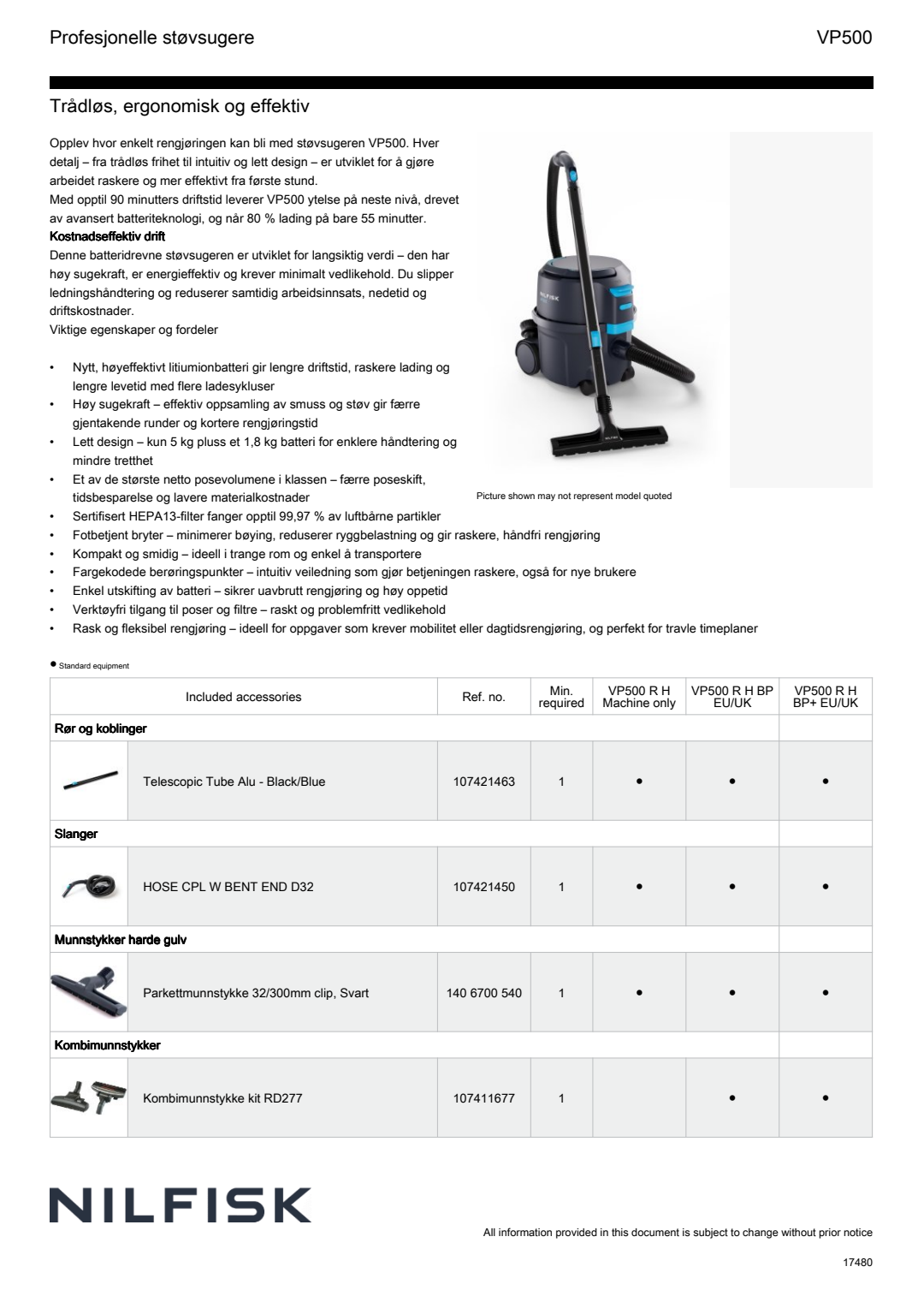 Factsheets VP500
