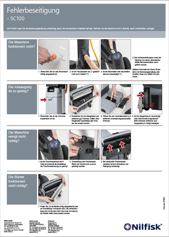 DE Sc100 Fehlerbeseitigung (Troubleshooting) Document